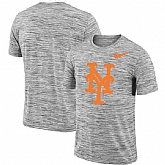 New York Mets Nike Heathered Black Sideline Legend Velocity Travel Performance T-Shirt,baseball caps,new era cap wholesale,wholesale hats